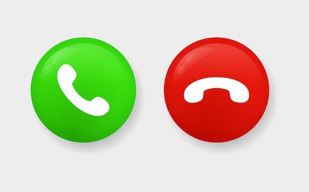 two red and green buttons with the same phone symbol