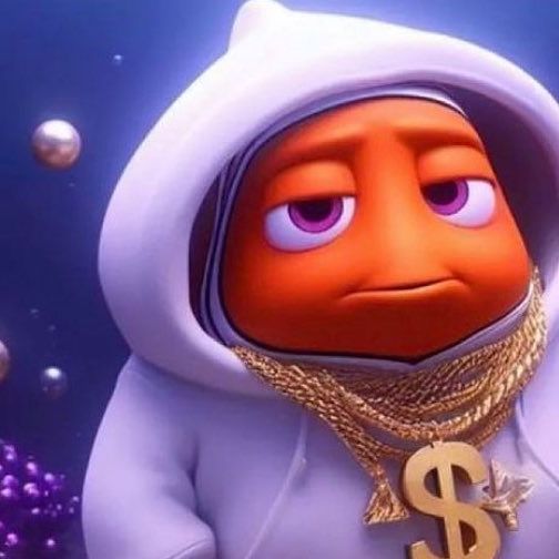 an animated character wearing a white hoodie with a dollar sign on it's chest