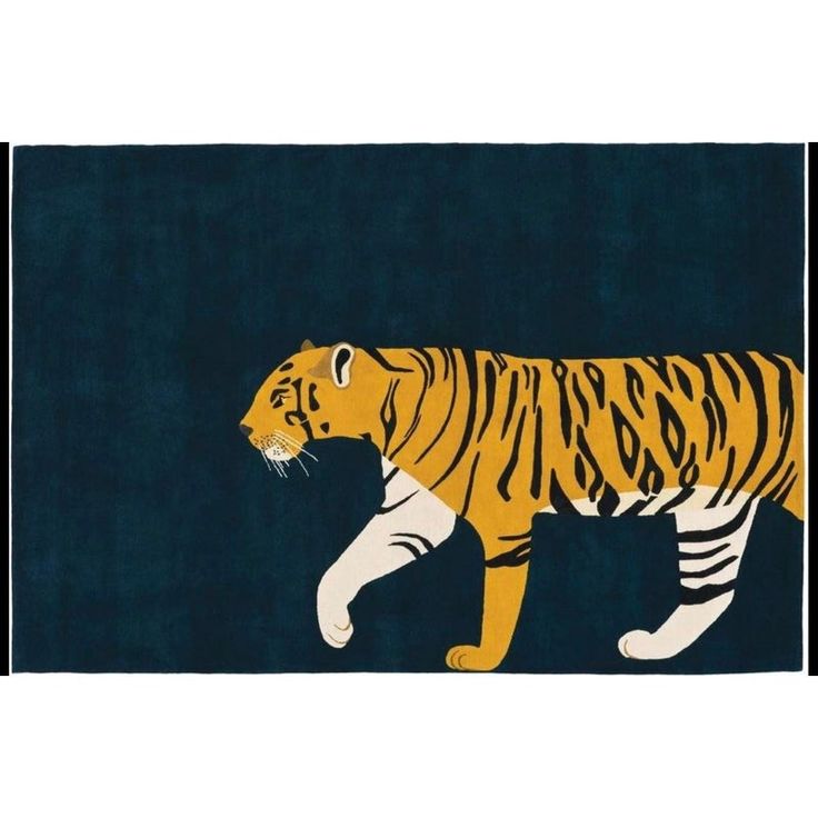 a rug with a tiger on it