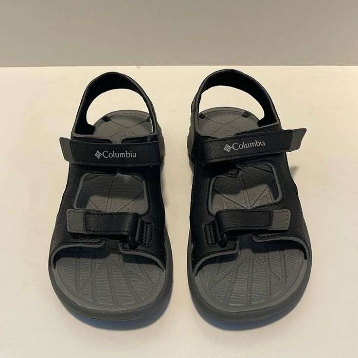 These Sandals Are New Without Tags Columbia Brand - Techsun Style - Youth Size 2 Black/Gray Color, Hook & Loop, Outdoor, Hiking Sandals Message Me With Questions! Black Slide Sport Sandals For Outdoor Activities, Gray Non-slip Sandals For Outdoor, Black Breathable Sandals With Round Toe, Non-slip Black Sandals For Outdoor, Black Sporty Sandals For Outdoor Activities, Sporty Black Sandals For Outdoor Activities, Outdoor Non-slip Black Sandals, Gray Synthetic Sport Sandals For Outdoor, Black Breathable Sport Sandals For Vacation