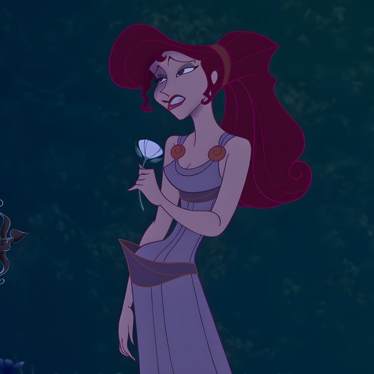 the little mermaid is holding a flower in her hand