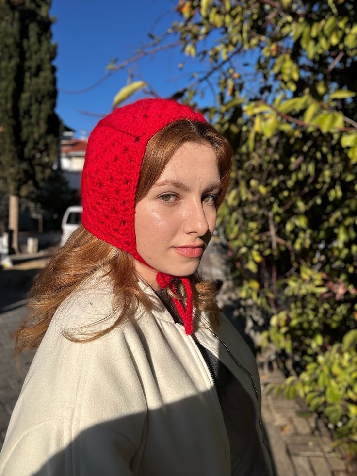 Item Information * Handmade Red Bonnet *You can clean it in wash machine at 30 degrees. *If you have any questions you can contact us. (Customization,size, shipping etc.) Welcome to AlisdaKnit!  We started our journey with my mother we opened a little Instagram page called @alisdaknit for handmade, knitted clothes, crochet clothes; from now on we just started to sell in Etsy. You can find different kinds of designed clothes in our page. Our location is İzmir/ Turkey, but we can ship worldwide. S Adjustable Yarn Bonnet For Winter, Red Bonnet For Winter, One Size Fits Most, Red Winter Bonnet, One Size Fits Most, Casual Hand-knitted Yarn Bonnet, Winter Bonnet, Designed Clothes, Handmade Acrylic Yarn Bonnet, One Size, Europe Continent, Clothes Crochet