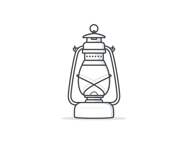 an illustration of a lantern with a candle on it's top and the light shining down