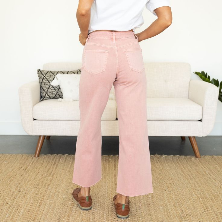 HIGH RISE CROP WIDE LEG JEANSCOMFORT STRETCH DENIM, HIGH RISE WAIST, CROPPED LENGTH, RAW HEM, WIDE LEG JEANSF. RISE: 10 1/4 / INSEAM: 26 1/2 / LEG OPENING: 20 Material/Fabric: 92% COTTON, 6% POLYESTER, 2% SPANDEX MODEL IS 5'9 WEARING SIZE 26 Loungewear Sets, One Piece Dress, Swim Bottoms, Skirted Swimwear, Short Sleeve Blouse, Uganda, Cropped Jeans, Brunei, Long Tops