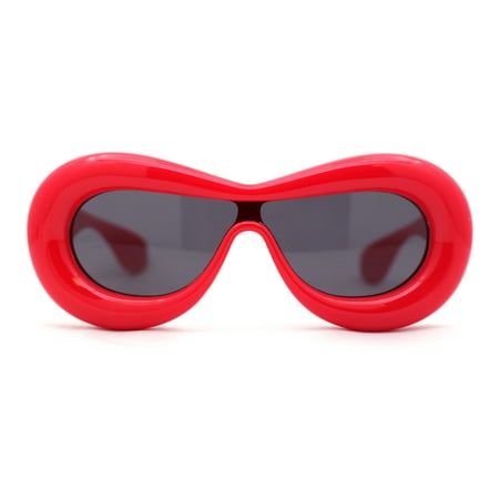 a pair of red sunglasses on a white background