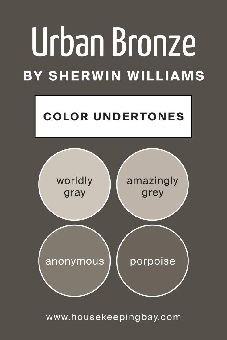 the words urban bronze by shewin williams are shown in three different colors and sizes