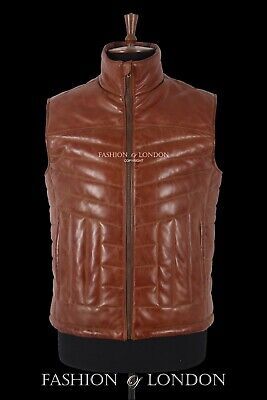 Top Rated Men๏ฟฝs Chestnut Quilted Puffer Waistcoat Real Napa Leather Padded Gillet CARLOS, Men's Clothing Leather Winter Outdoor Vest, Fitted Leather Winter Vest, Fitted Leather Vest For Winter, Fitted Sleeveless Leather Outerwear, Fitted Leather Vest Outerwear, Fitted Sleeveless Outerwear With Padded Collar, Leather Winter Vest With Pockets, Leather Sleeveless Vest For Winter, Leather Sleeveless Winter Vest