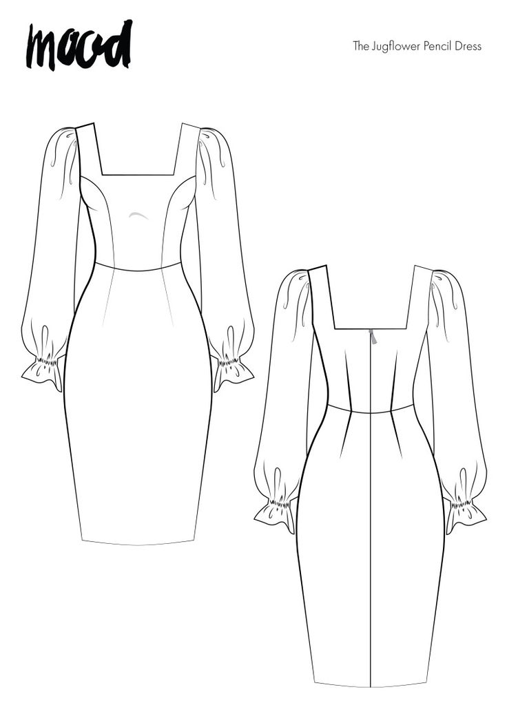 the front and back views of a dress