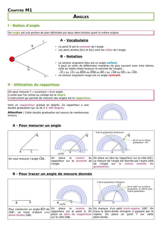 a sheet with diagrams and instructions on how to use the angles in an arcal