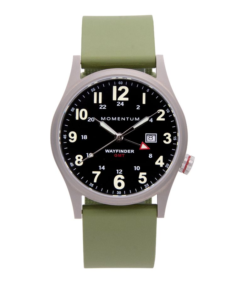 Dotée d'un mouvement à quartz suisse GMT, notre Wayfinder GMT est notre montre d'extérieur haut de gamme d'inspiration militaire conçue pour vous accompagner partout. Il est doté d'un verre saphir antireflet, d'une étanchéité à 100 mètres et d'une couronne vissée dans un boîtier en titane de 40 mm bien proportionné. Et grâce aux aiguilles et aux marquages ​​du cadran en SuperLuminova, cette montre est ultra-lisible. Timeless Outdoor Watch Accessories With 10atm Water Resistance, Classic Outdoor Watches With Metal Dial, Classic Watches With Metal Dial, Classic Outdoor Watch With Metal Dial, Classic Watch With 10atm Water Resistance, Modern Everyday Watch With 10atm Water Resistance, Modern Matte Black Outdoor Watch, Outdoor Watch, Field Watches