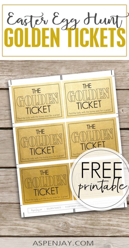 an easter egg hunt with golden tickets and free printables for the golden ticket