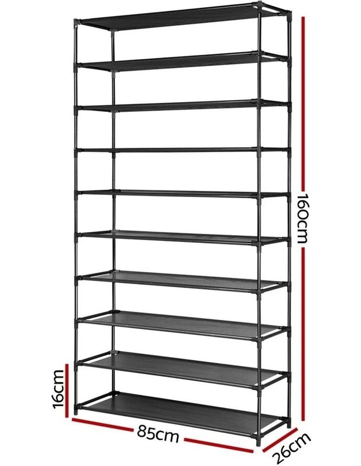 an image of a metal shelving unit with four shelves and one shelf on the bottom