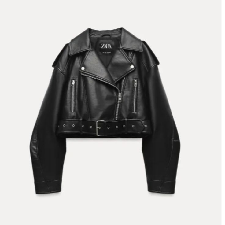 Tag Still On, Never Worn. Zara Jackets Women, Washed Leather Jacket, Faux Leather Jacket Women, Biker Look, Short Leather Jacket, Biker Coat, Leather Coat Womens, Zara Jacket, Black Faux Leather Jacket