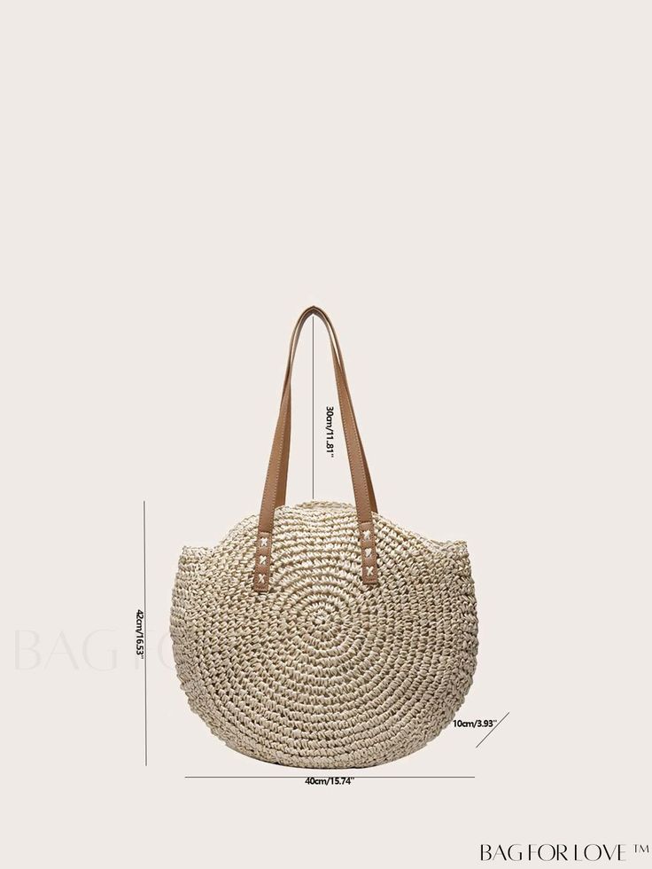 BagForLove - Stylish Straw Beach Bag with Hollow-Out Design, Large Capacity Shoulder Bag for a Minimalist Look Product Description Color Beige Strap Type Double Handle Bag Size Large Pattern Type Plain Style Vacation Type Straw Bag Closure Type Zipper Features Lightweight Material Paper Composition 100% Polyester Size Chart INCH CM Bag Length Bag Width Bag Height Handle Height 15.7 inch 3.9 inch 16.5 inch 9.1 inch Bag Length Bag Width Bag Height Handle Height 40 cm 10 cm 42 cm 23 cm Details Pictures Similar Products h2 { text-align: center; } /* æ¢è¡ */ li{ white-space: normal; word-break: break-all; word-wrap: break-word; } .red-box { width: 100%; display: flex; flex-direction: row; flex-wrap: wrap; justify-content: center; } .red-box > div { width: 190px; height: 250px; margin: 10px; } Large Capacity Beige Hobo Bag For Vacation, Large Capacity Handheld Hobo Bag For Beach, Versatile Satchel Straw Bag For Vacation, Beige Handheld Hobo Bag For Vacation, Casual Hobo Bag With Adjustable Strap For Vacation, Summer Hobo Bag With Double Handle And Large Capacity, Large Capacity Satchel Hobo Bag For Beach Season, Daily Use Hobo Bag For Beach Season, Casual Beige Hobo Bag For Beach Season