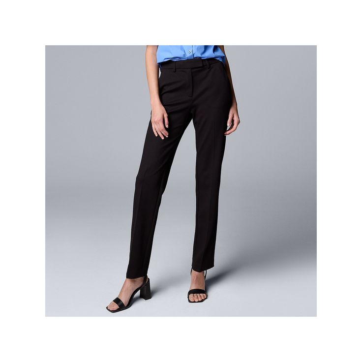 Upgrade your professional wardrobe with these women's high-rise straight pants by Simply Vera Vera Wang.Click on this WOMEN'S GUIDE to find the perfect fit and more! Upgrade your professional wardrobe with these women's high-rise straight pants by Simply Vera Vera Wang.Click on this WOMEN'S GUIDE to find the perfect fit and more! 4 pockets Front zipper closure LinedFIT & SIZING 31-in. inseam length High-rise waistband Slim fitFABRIC & CARE Polyester, rayon, spandex Lining: Polyester Machine wash Affordable Black Straight Leg Work Pants, Timeless Black Straight Leg Dress Pants, Chic Black Straight-leg Dress Pants, Black Non-stretch Straight Leg Dress Pants, Black Stretch Ankle-length Dress Pants, Vera Wang Collection, Slim Straight Pants, Petite Shorts, Professional Wardrobe