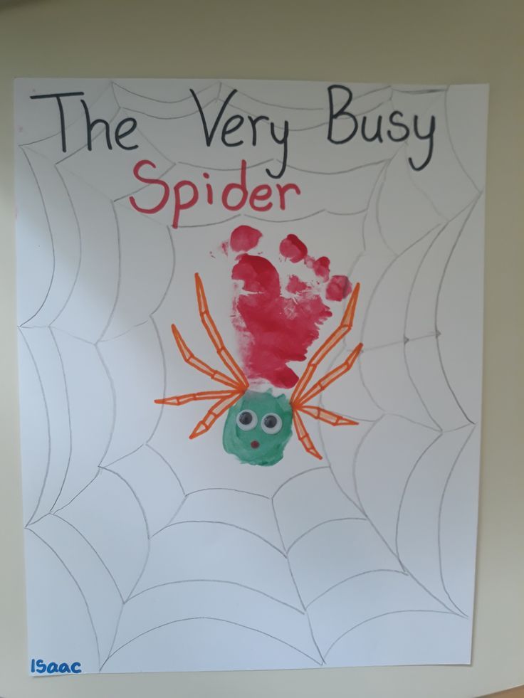 the very busy spider book cover with handprints on it's front and back