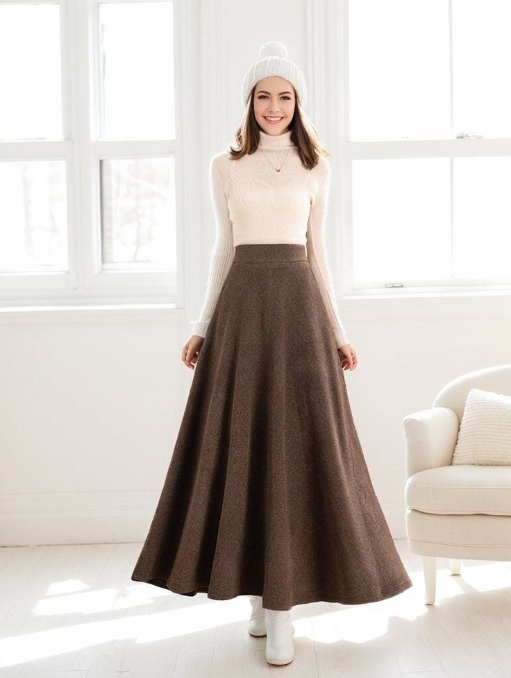 ★★ Welcome to my Ylistyle shop！！！ Embrace the frosty days with this chic A-line, long wool skirt. Perfectly cut for winter, it provides warmth without compromising on style. The high-waisted design exudes a timeless appeal.  ★★FEATURES 35% wool blend, 40% fiber, 25% nylon Polyester lining Back elastic waist Two side pockets Right Zipper closure A-Line wool skirt Maxi wool skirt Long wool skirt Perfect for winter, autumn Dry clean More midi wool skirt: https://etsy.me/3ZmT5UP ★★ Bespoke Order Service If you Request other color Request the length Your height is not between 155 cm- 172 cm Your weight is over 75 kg I can do it for you, It will need some extra fee depending on on your need. Contact with me for more detail. ★★ Get your size in Size Chart with your body measurement https://www.et Beige Flared Skirt For Winter, Winter Beige Flared Skirt, Beige Long Skirt For Winter, Beige Long Winter Skirt, Winter Full-length Pleated Skirt, Fitted Beige Skirt For Winter, Winter Fitted Brown Maxi Skirt, Winter Brown Fitted Maxi Skirt, Winter Full Length Fitted Maxi Skirt