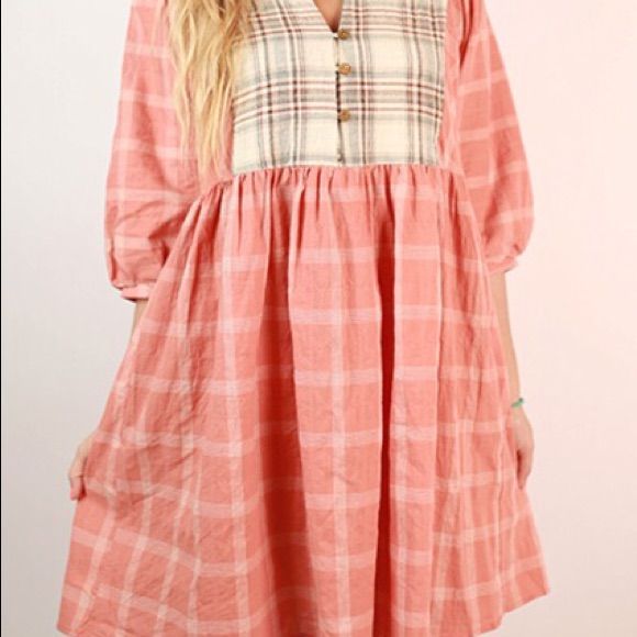 Super Cute Boutique Baby Doll Dress . Never Worn Cute Plaid Mini Dress For Spring, Cute Mini Dress For Fall, Cute Pink Mini Dress For Fall, Pink Daywear Dress For Fall, Pink Fall Daywear Dress, Cute Daywear Dresses For Fall, Cute Pink Plaid Dress For Spring, Cute Dresses For Daywear In Fall, Cute Knee-length Dresses For Fall