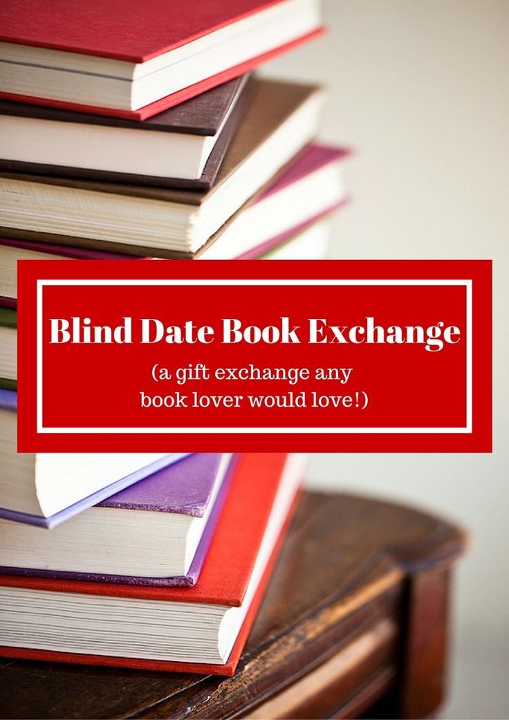 a stack of books with the words blind date book exchange