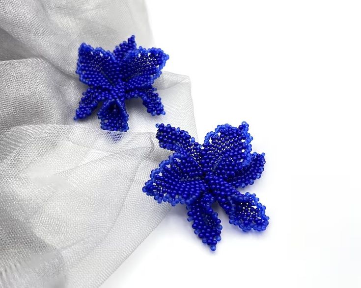 Orchid Jewelry Flower Earrings Navy Blue Earrings Stud Earrings Beaded Earrings Flower Lover Gift for Women Floral Statement Earrings - Etsy Blue Beaded Flower Jewelry, Blue Flower-shaped Beaded Jewelry, Blue Handmade Flower Drop Earrings, Handmade Flower-shaped Beaded Earrings For Party, Handmade Beaded Earrings With Flower Shape For Party, Handmade Flower Shape Beaded Earrings For Party, Blue Handmade Flower Jewelry For Gifts, Blue Handmade Flower Jewelry As Gift, Handmade Flower Blue Jewelry As Gift