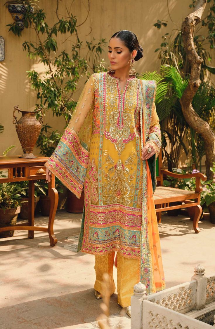 Maryum N Maria Shinhai MFD 0075 Mor Bagh Festive 2022 Yellow Resham Embroidered Kurta, Yellow Semi-stitched Straight Kurta, Mustard Salwar Kameez For Festivals, Yellow Chanderi Unstitched Suit, Yellow Chanderi Unstitched Suit With Straight Kurta, Yellow Lawn Suit For Wedding And Eid, Yellow Lawn Suit For Wedding On Eid, Yellow Lawn Suit With Resham Embroidery For Wedding, Yellow Chanderi Salwar Kameez Straight Kurta