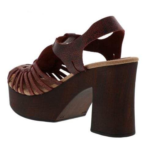 Sbicca - Women's Ultana Rust Leather Sandal With Heels Brown T-strap Heels With Heel Strap, Adjustable Open Heel Brown Heels, Brown T-strap Heels With Buckle Closure, Brown Adjustable Open Heel Shoes, Adjustable Brown Open Heel Shoes, Brown Adjustable High Heel Wedge Sandals, Adjustable Brown High Heel Wedge Sandals, Brown Adjustable Ankle Strap Heels, Brown Heels With Adjustable Ankle Strap