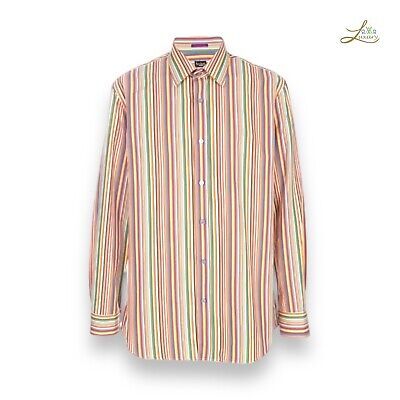 ad eBay - Multi coloured striped cotton shirt from Paul Smith featuring a collar, a button down front and cuffs with a curved hemline. This is a fine shirt by the British fashion house of Paul Smith. The collar is a classic button-down style with a regular fit and French cuffs for a touch of elegance. Classic Multicolor Long Sleeve Tops, Casual Multicolor Tops With Spread Collar, Classic Multicolor Shirt For Spring, Multicolor Cotton Workwear Tops, Multicolor Cotton Tops For Work, Classic Multicolor Tops For Fall, Classic Multicolor Fall Top, Paul Smith Menswear, British Fashion