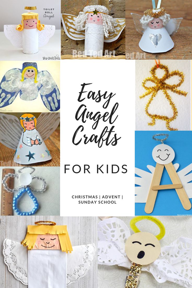 easy angel crafts for kids to make with paper towels and other things that are on display