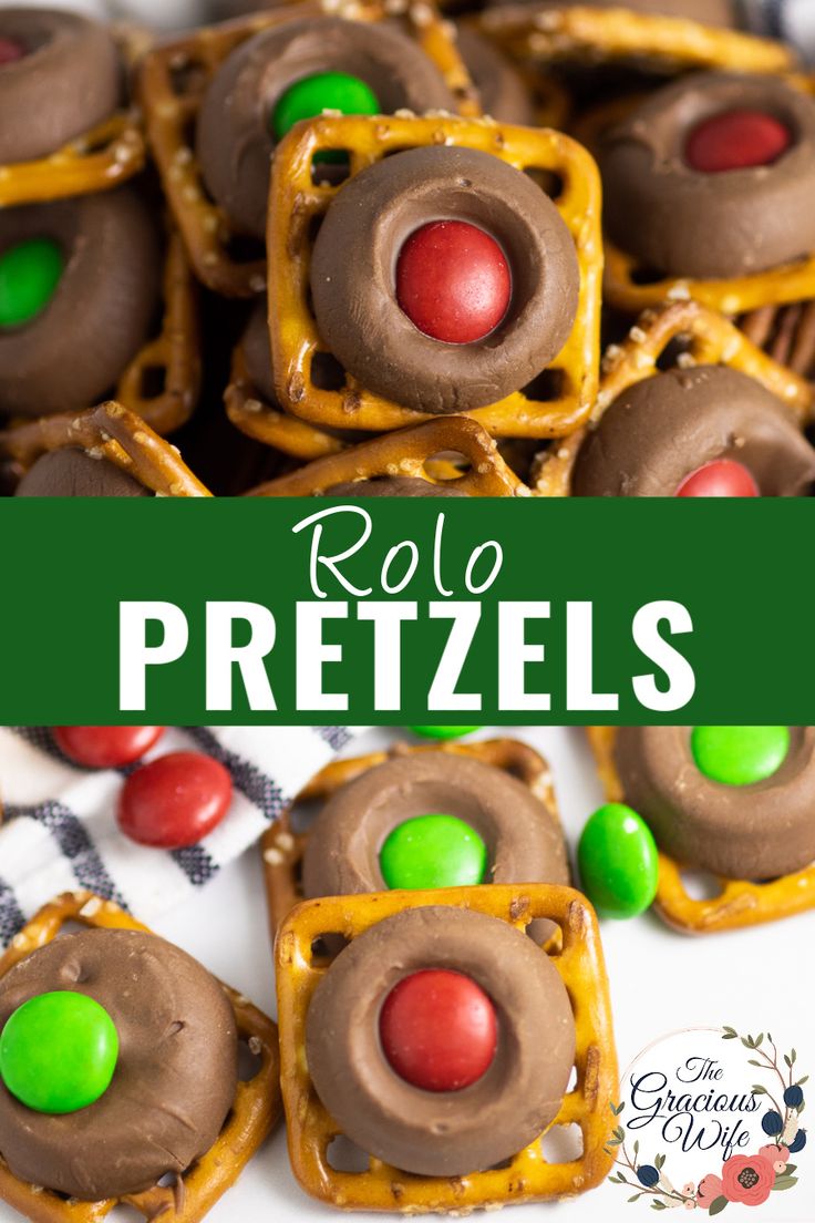 pretzels with chocolate and candy in the middle