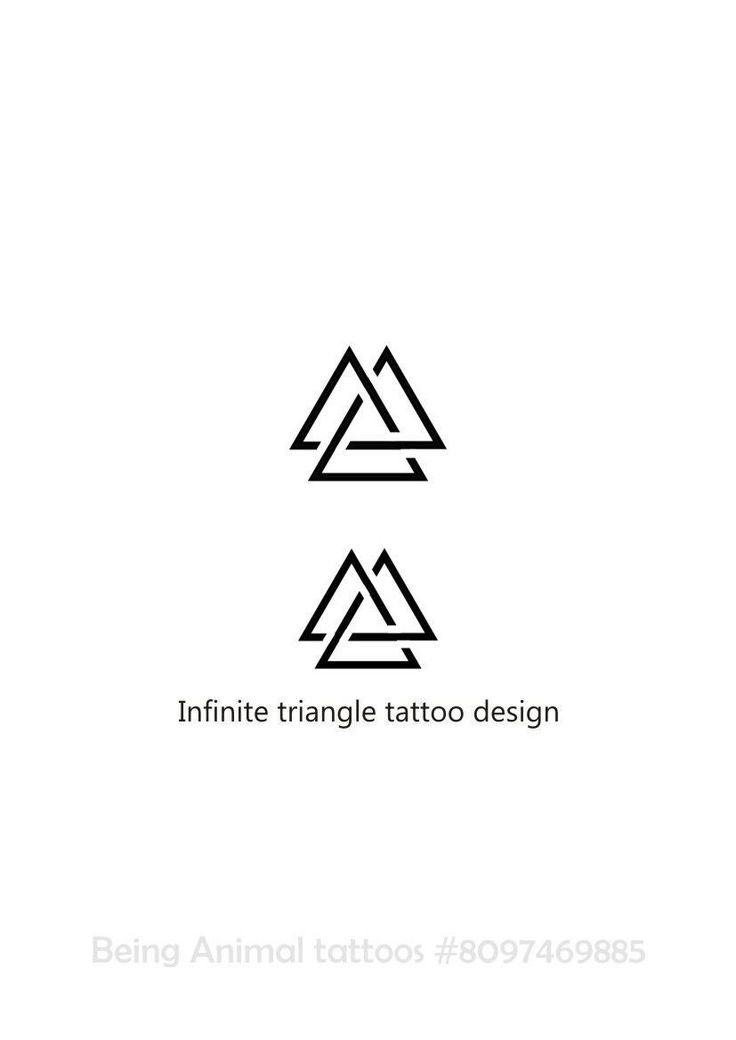 the logo for an animal tattoo studio, with three triangles in black and white on a white background