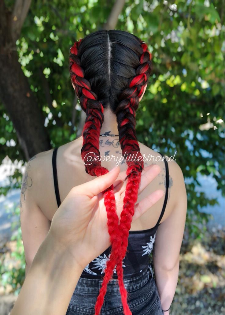 Double French Braid With Extensions, French Braid Color Extensions, Colorful French Braids, French Braids With Color Extensions, Dutch Braid With Color Extensions, Dutch Braid With Extensions, Dutch Braid Extensions, French Braid With Extensions, Florida Hairstyles