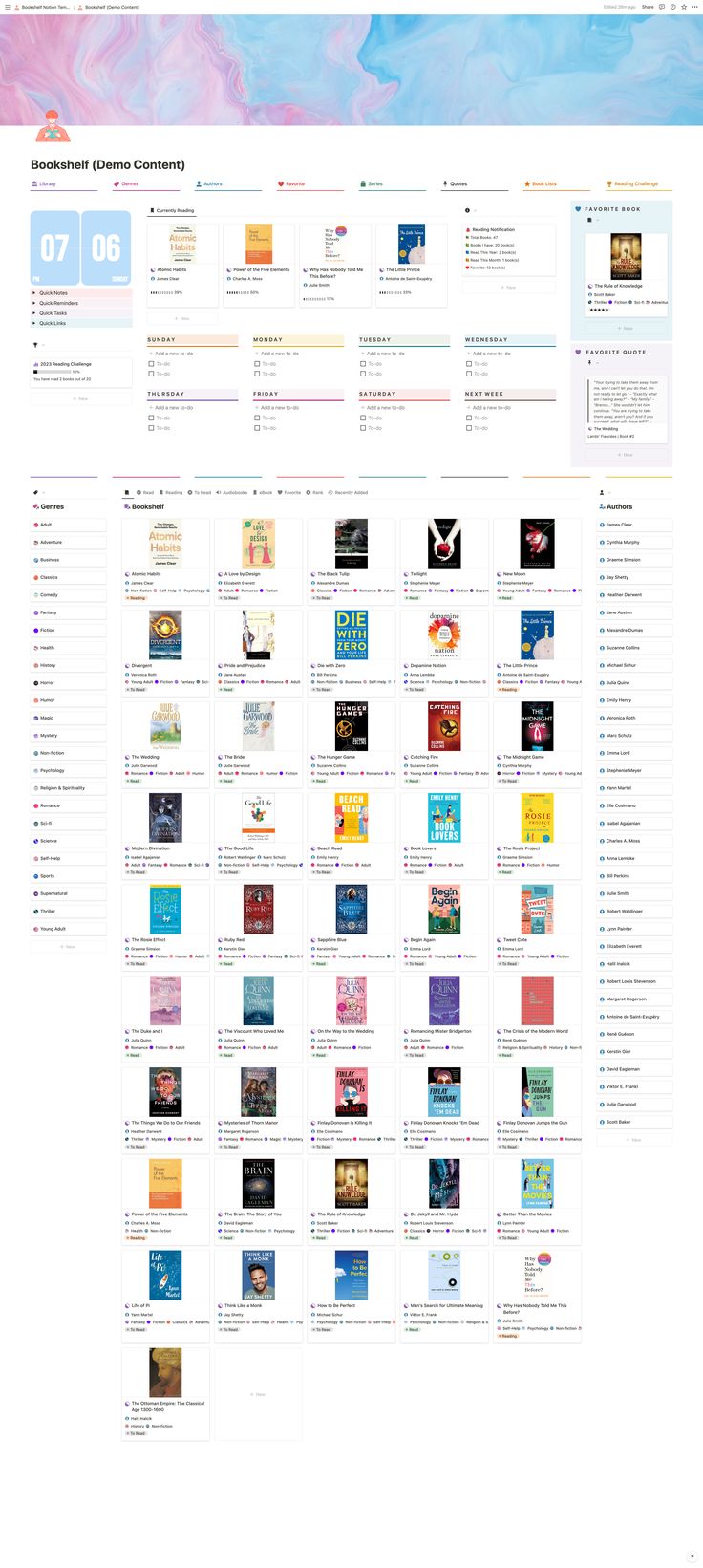 a large poster with many different types of books on it's back cover,