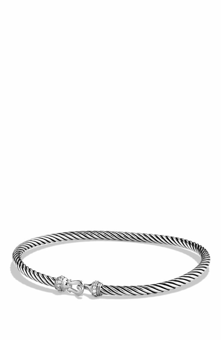 Main Image - David Yurman 'Cable Buckle' Bracelet with Diamonds David Yurman Buckle Bracelet, Yurman Bracelet, Bracelet With Diamonds, David Yurman Bracelet, Accesories Jewelry, David Yurman Jewelry, Buckle Bracelet, Butterfly Bracelet, Hook Clasp