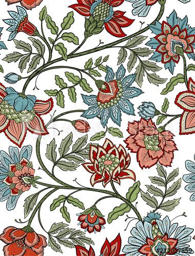 an ornate floral design with many flowers and leaves on white background royalty - art illustration