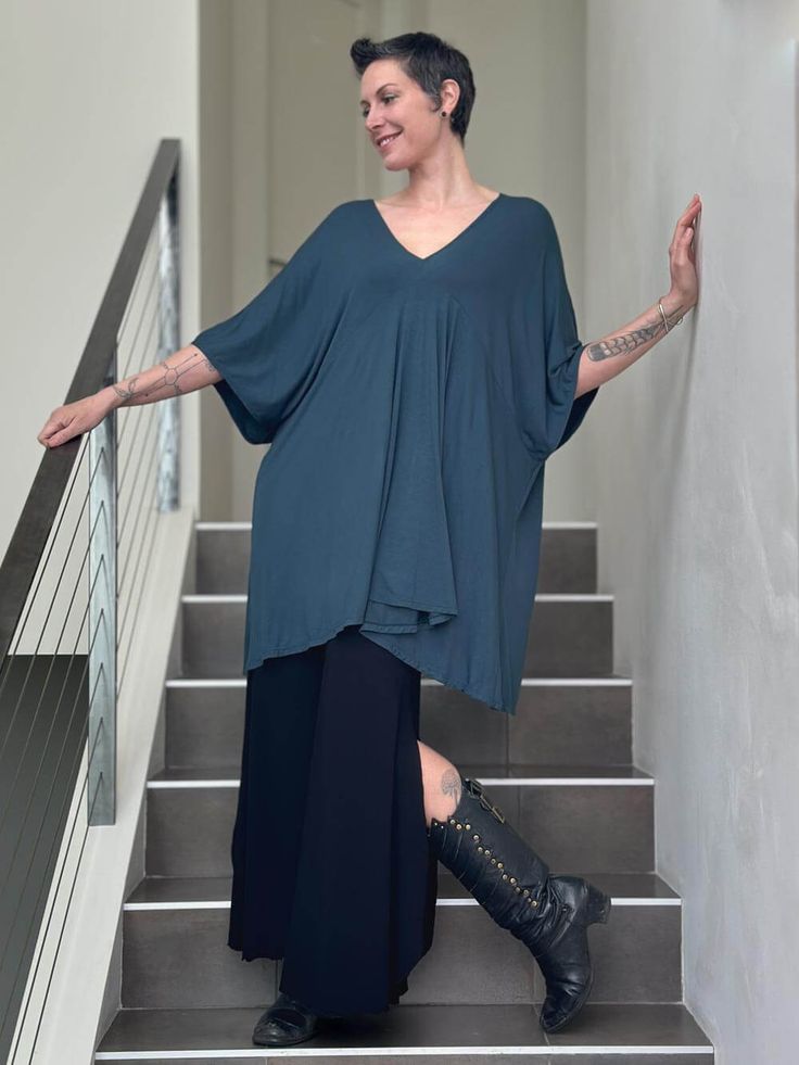 caraucci oversized teal blue v neck empire waist tunic or mini dress #color_teal Oversized V-neck Tunic For Beach Cover-up, Oversized V-neck Spring Cover-up, Summer V-neck Tunic For Loungewear, Chic Summer Cover-up With Relaxed Fit, Oversized Spring Tunic Cover-up, Oversized Spring Cover-up For A Day Out, Casual Oversized Beach Dresses, Casual Oversized Dresses For Beach, Casual Oversized Dresses For The Beach