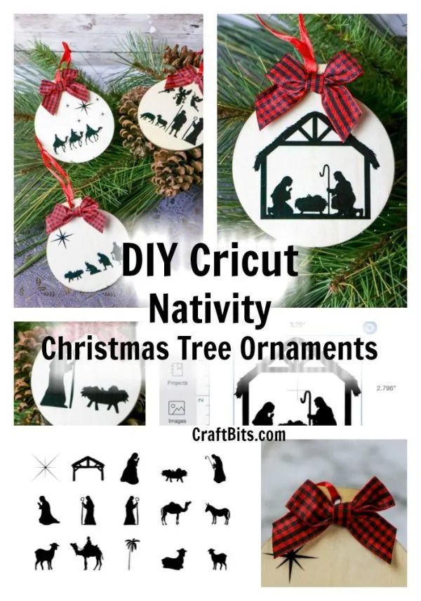 diy cricut nativity christmas tree ornaments