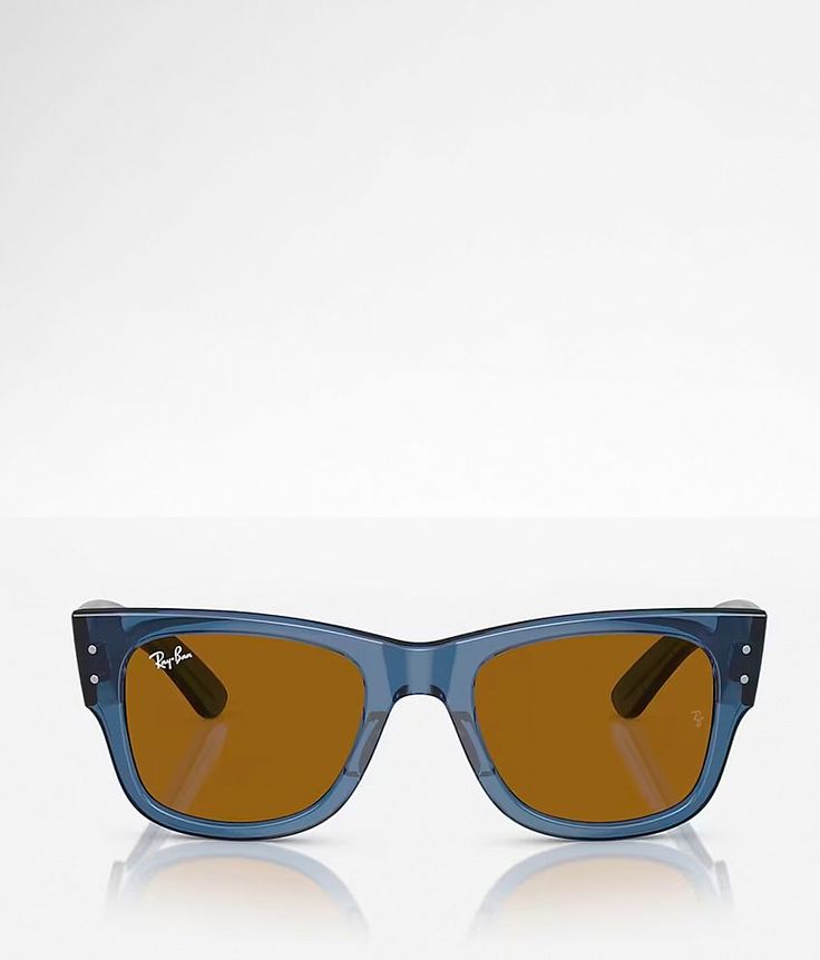 Ray-Ban Mega Wayfarer Sunglasses - Blue , Women's Transparentblue Plastic frame sunglasses Brown lenses 100% UV protection Soft shell case included. Apparel & Accessories Retro Blue Sunglasses For Outdoors, Retro Blue Sunglasses For Outdoor, Blue Retro Sunglasses For Outdoor, Retro Blue Wayfarer Sunglasses, Retro Blue Sunglasses With Gradient Lenses, Classic Blue Sunglasses For Outdoor, Retro Blue Square Frame Sunglasses, Glass Wayfarer Sunglasses With Uva Protection, Classic Blue Polarized Sunglasses