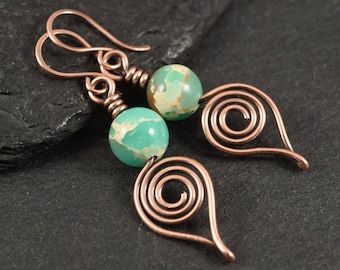 Wired Jewellery, Wire Charm, Copper Earrings Handmade, Shoushan Stone, Wire Earrings Handmade, Wire Jewelry Earrings, Wire Jewelry Rings, Wire Wrapped Stone Jewelry, Wire Jewelery