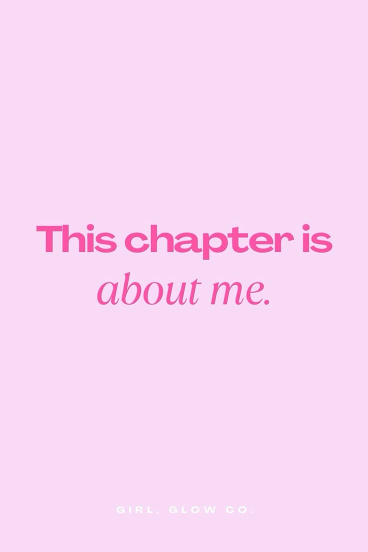 a pink background with the words, this charter is about me