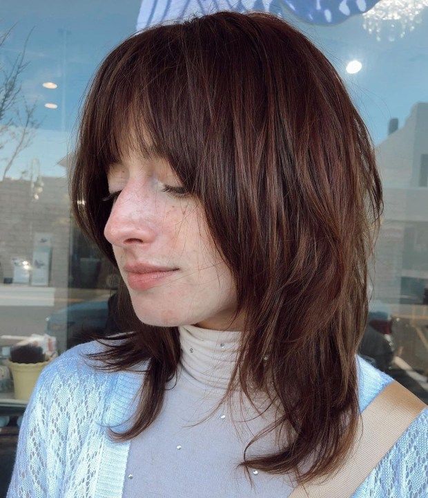 Sliced Shag for Mid-Length Hair Medium Shag Hairstyles, Layered Thick Hair, Wolf Cut Hair, Medium Shag Haircuts, Thick Hair Styles Medium, Fine Straight Hair, Shaggy Haircuts, Wolf Cut, Shag Haircut