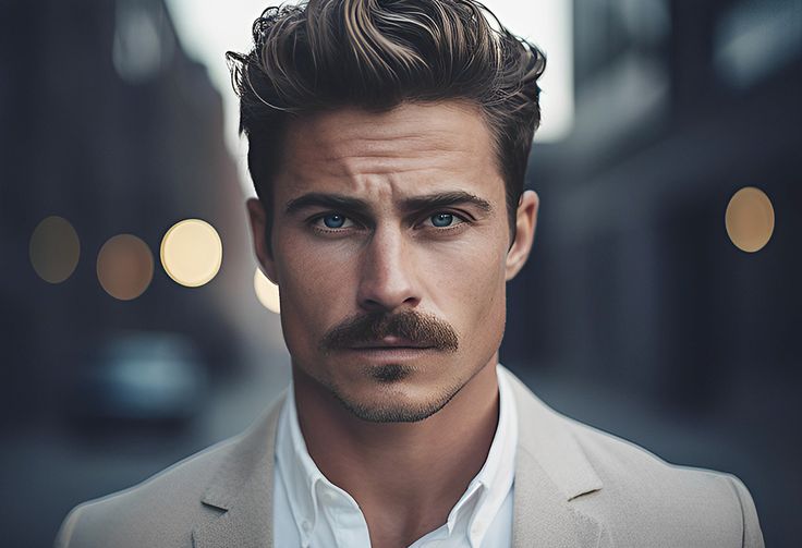 Styles Of Facial Hair, Mens Haircut With Mustache, Mens Hairstyles With Mustache, Men’s Moustache, Mustash Men Style, Haircuts With Mustache, Men’s Mustache Styles, Men Moustache Style, Mens Hairstyles With Beard Long Hair