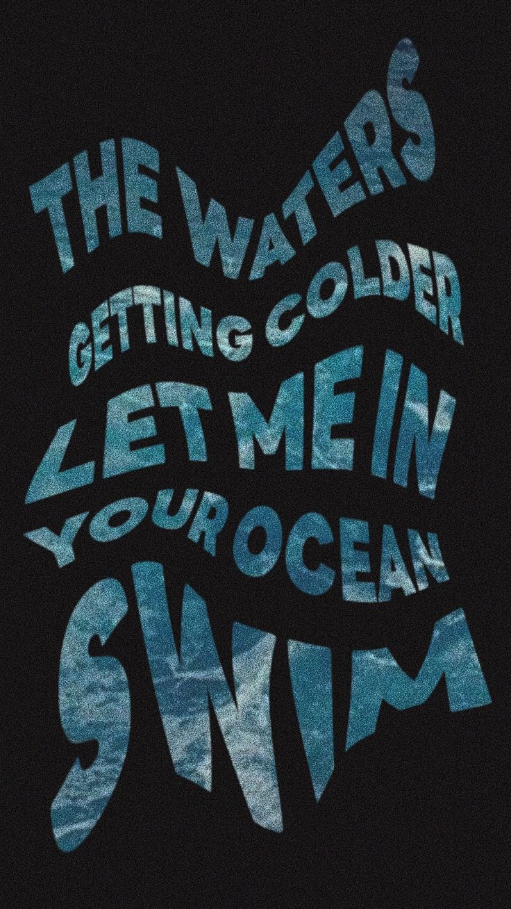 the waters getting cold and let me in your ocean swim t - shirt is shown