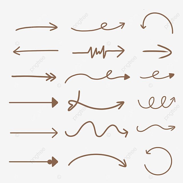 hand drawn arrows and lines on a white background, line, arrow png and psd