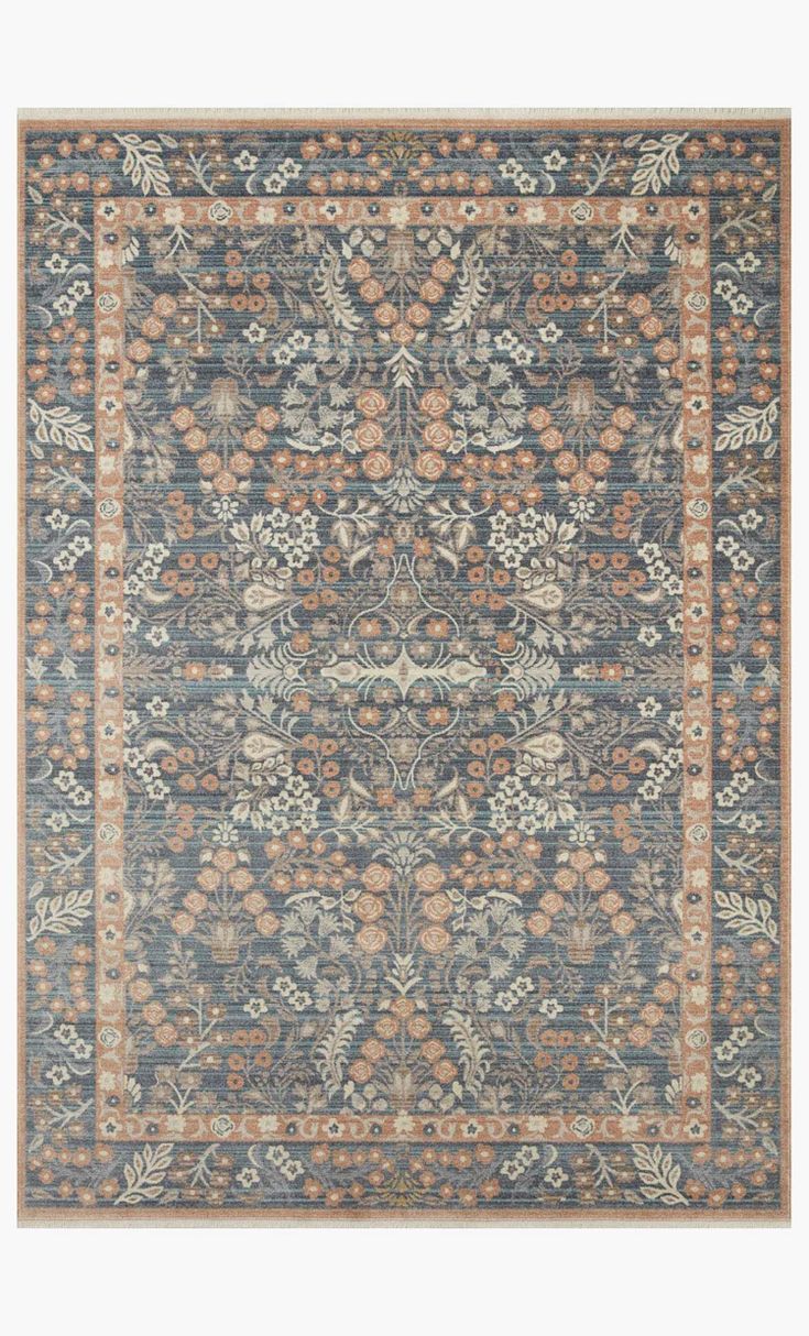 HLD-02 RP LOTTE NAVY | Loloi Rugs Bath Diy, Vintage Meets Modern, Catalogue Inspiration, Trade Sign, Loloi Rugs, Navy Rug, Navy Area Rug, Hard Floor, Floral Border