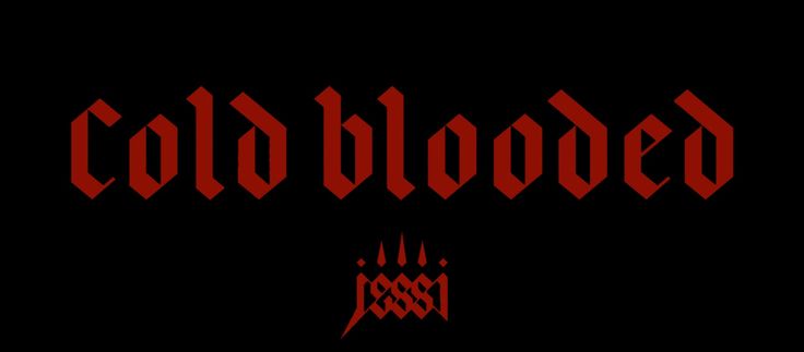 the logo for cold blood on a black background