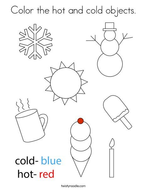 a coloring page with different objects for children to color and paint on the same sheet