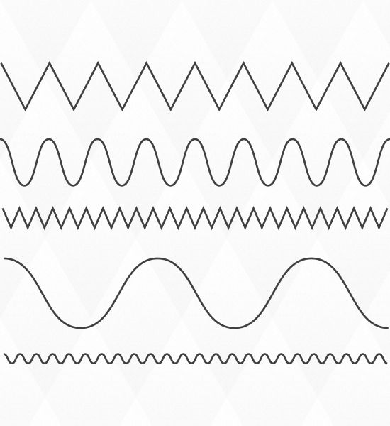 a set of four wavy lines on a white background