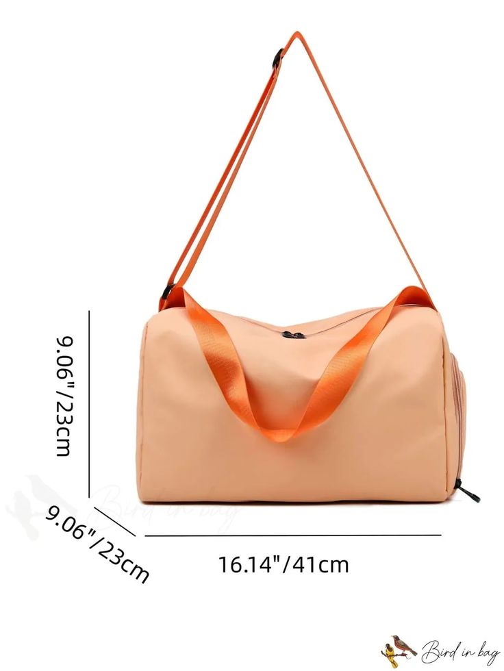 BirdinBag - Spacious and Stylish Gym Bag for Everyday Use Functional Orange Pouch Bag, Portable Orange Shoulder Bag For Travel, Portable Orange Travel Bag, Rectangular Beige Gym Bag For Everyday Use, Functional Backpack With Adjustable Handle, Gym Shoulder Bag With Adjustable Strap, Rectangular Beige Gym Bag For Everyday, Everyday Beige Rectangular Gym Bag, Functional Orange Rectangular Bag