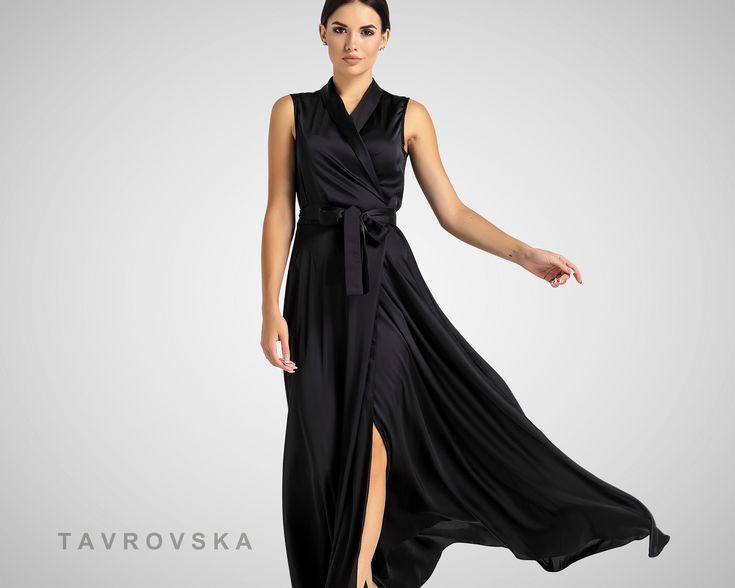 Black Wedding Guest Dress, Wedding Guest Dress Maxi, Shawl Collar Dress, Black Wedding Guest, Black Wedding Guest Dresses, Summer Cocktail Dress, Summer Cocktail, Dress Woman, Fashion Forever