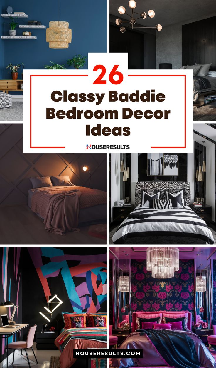 the collage shows different types of bedroom decor